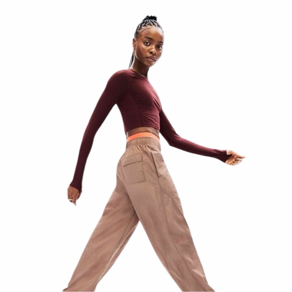 NWT Athleta LS Momentum Flex Crop Top - Garnet/X-Small - Picture 7 of 10